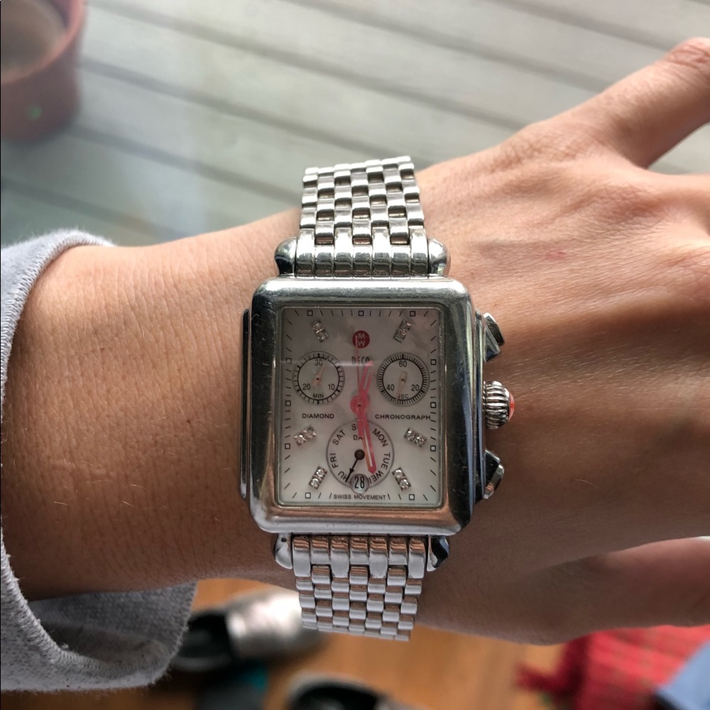 MICHELE diamond dial deco watch